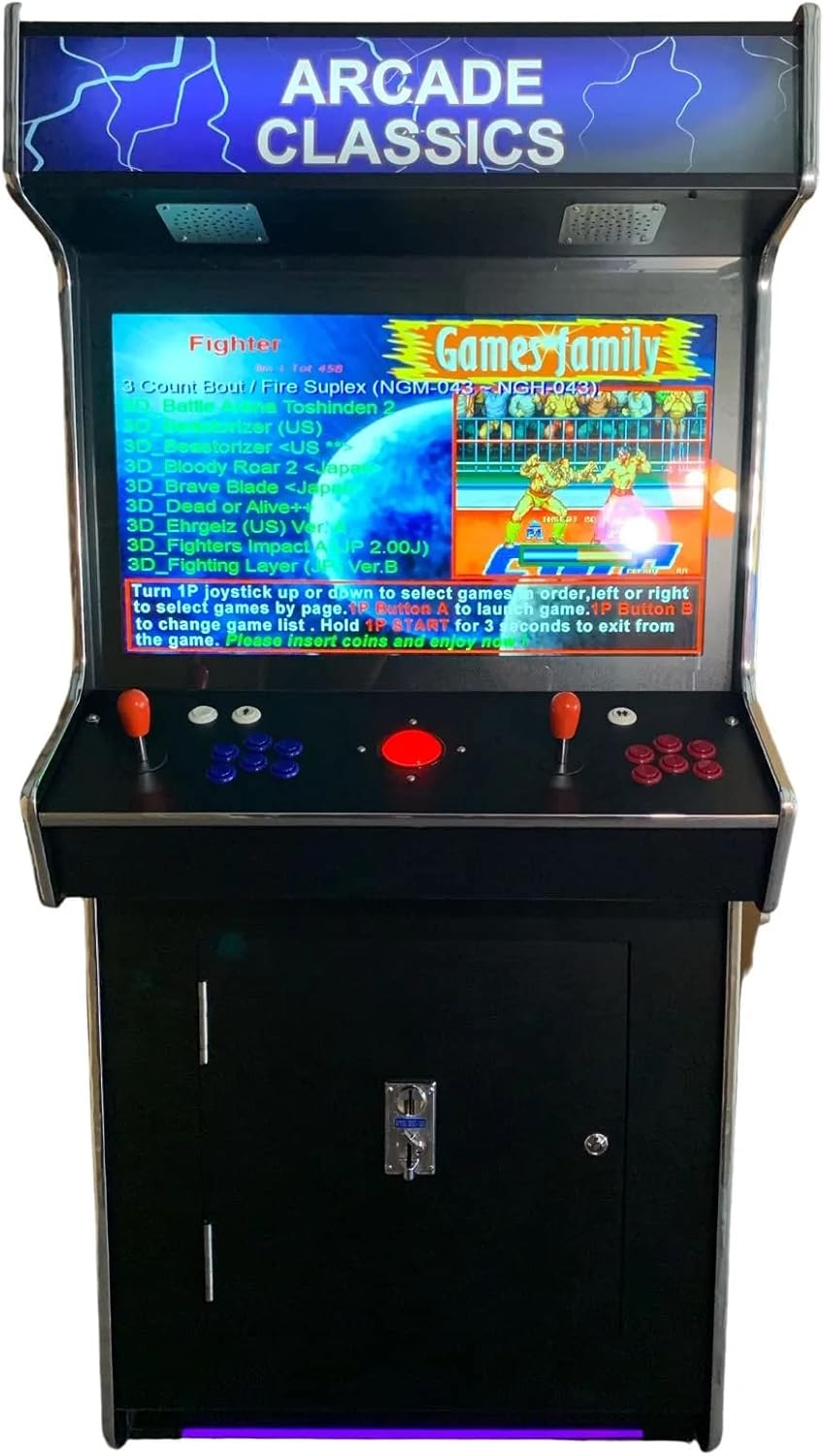 Top Us Video Arcades Full Size Commercial Grade Upright Standup Arcade Machine 2 Player 4500 Games 32 inch Screen Black with 2 Shooting Guns