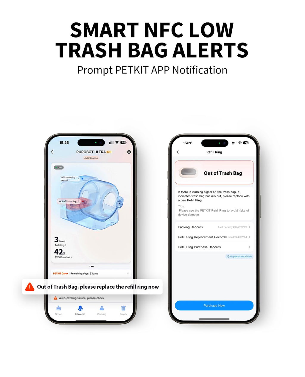 PETKIT Purobot Ultra Auto Waste Packing & Multi-Cat Toilet Behavior Ai Camera Tracking Automatic Self-Cleaning Cat Litter Box, Smart Robot with 5G WiFi App Control&Integration Safety&Odor Free