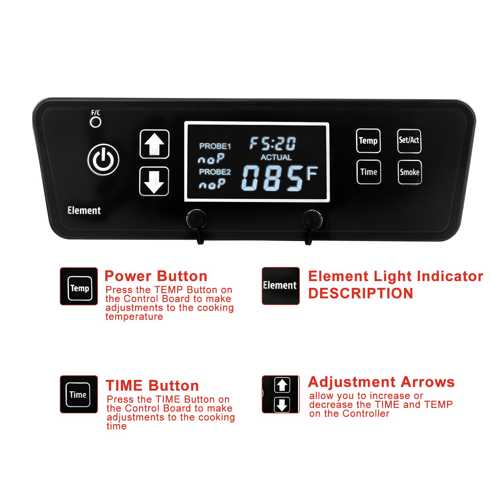 Digital Thermostat Control Board Replacement Parts Compatible with Pit Boss 2 Series Digital Electric Vertical Smoker for Pit Boss PBV2D1 Controller