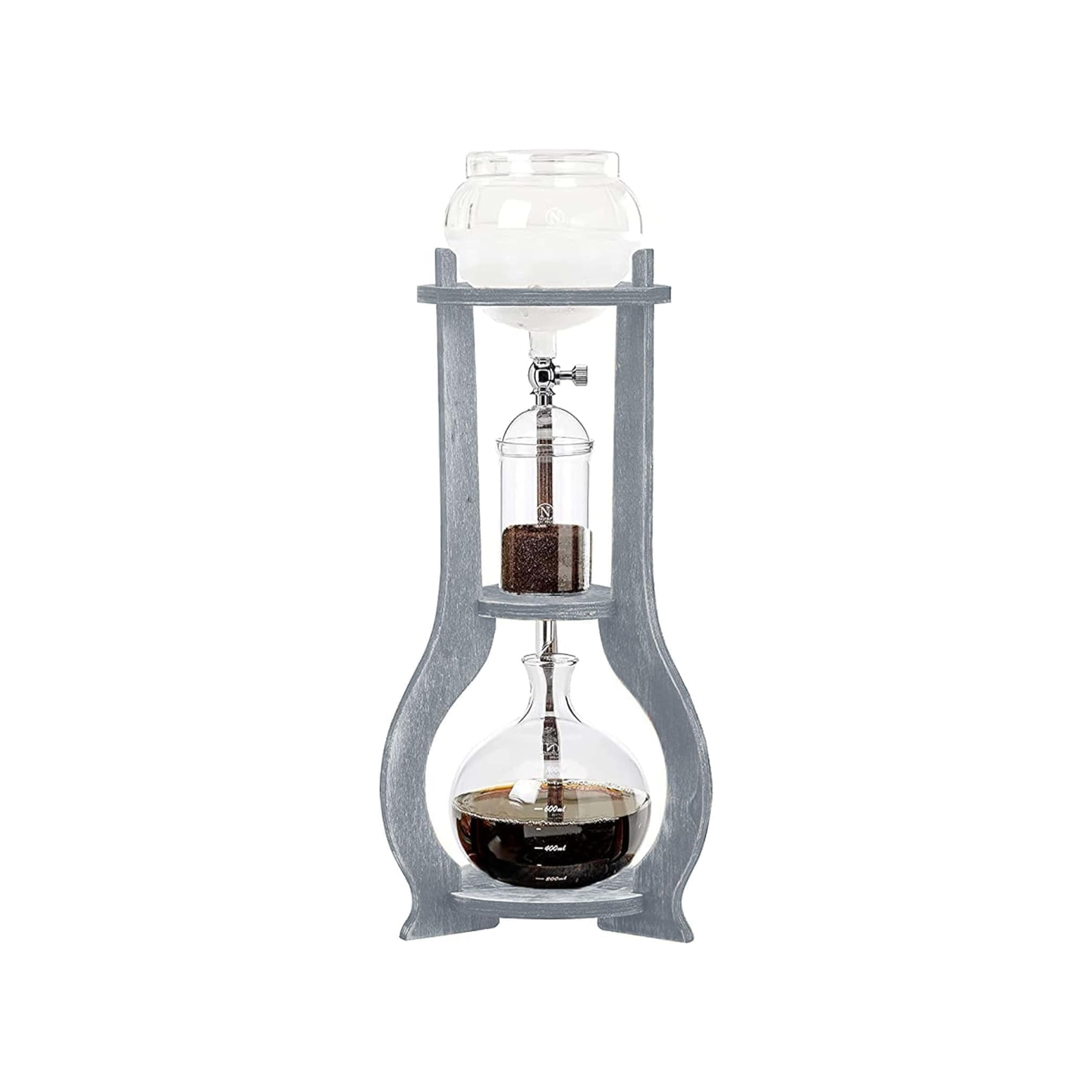 Nispira Cold Brew Drip Tower Iced Coffee Maker Glass Wooden Stand 25 Cups