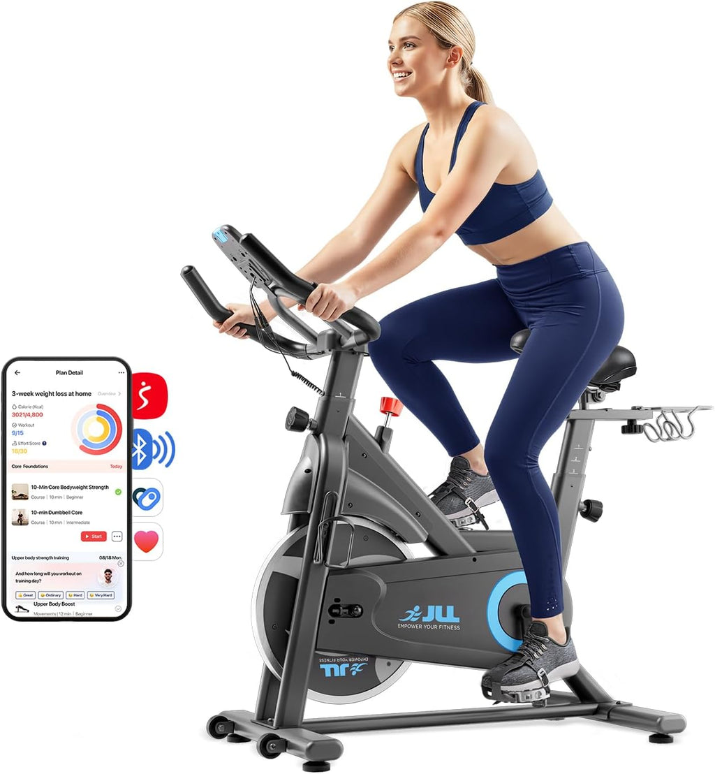 JLL Magnetic Exercise Bike - Indoor Stationary Cycling Bike with SunnyFit App, Comfortable Seat, Indoor Cycling Bike for Home Gym