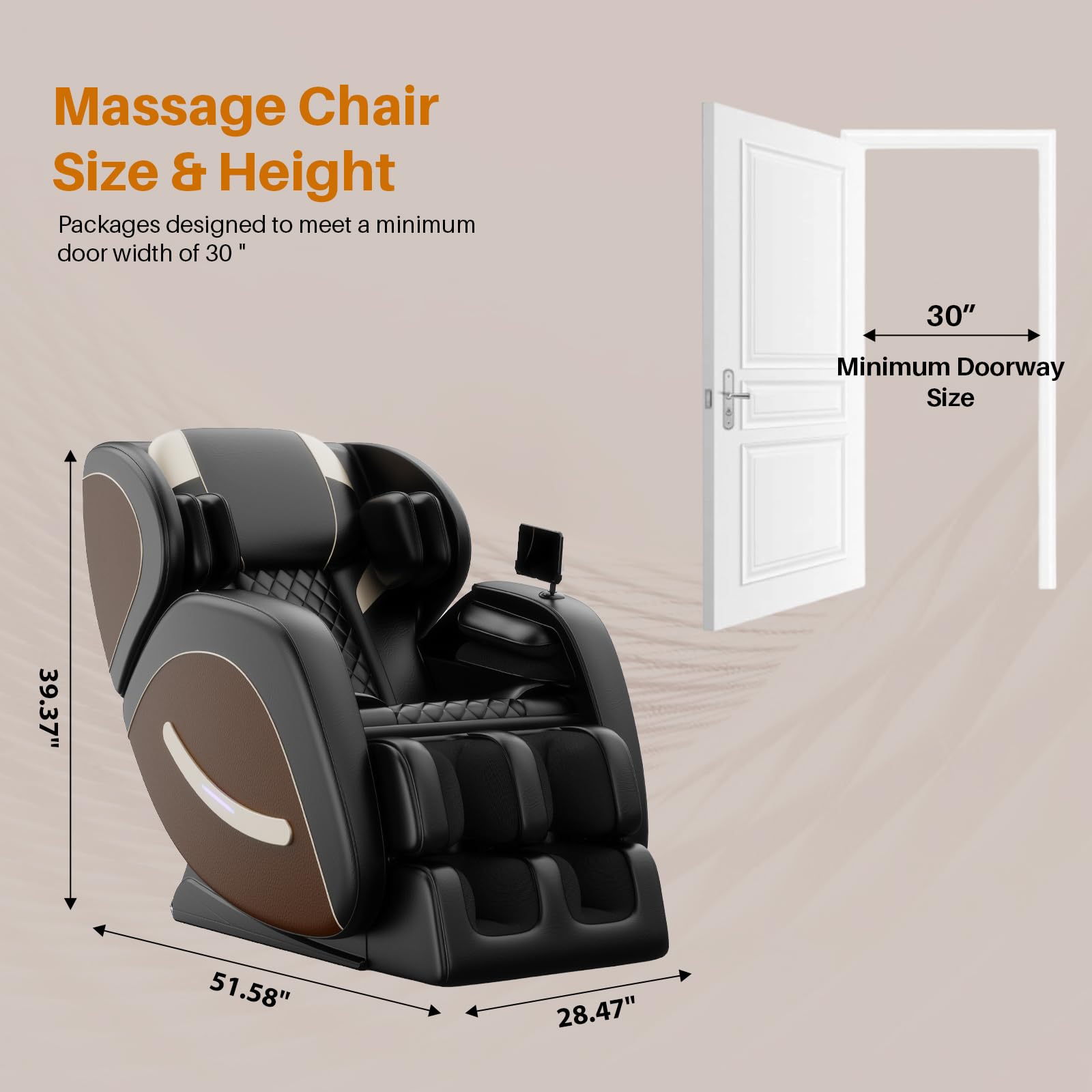 Massage Chair Full Body, Zero Gravity Recliner Massage Chair with Back Heat, 8 Fixed Rollers, Foot Massage, Airbags, Touch Screen for Home and Office