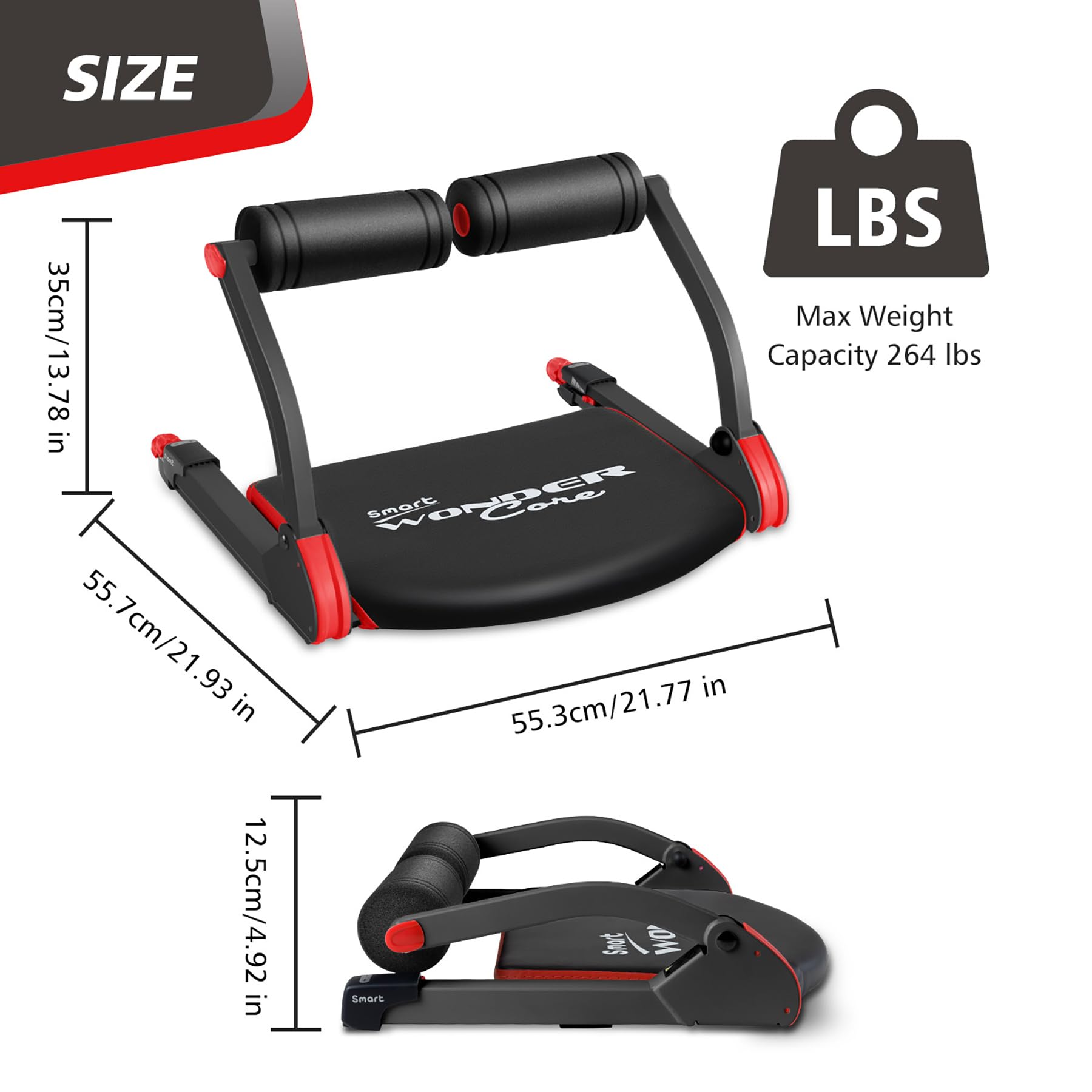 Wonder Core Smart, Ab Machine, Ab Workout Equipment, Sit Up Machine & Exercise Equipment, Ab Crunch Machine for Stomach Workout, Ab Core Trainer Abdominal Machine for Home Gym