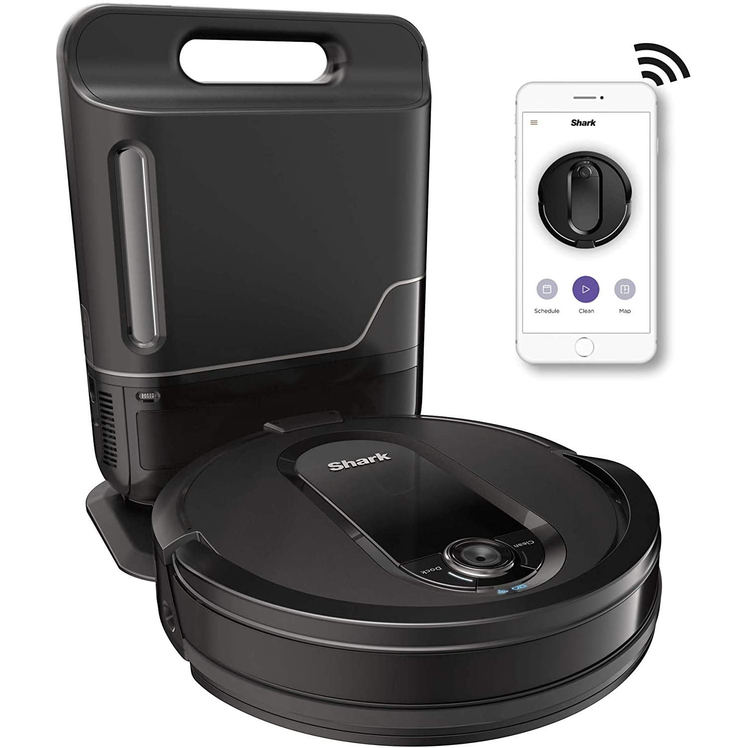 Shark Matrix Plus | 2-in-1 Robot Vacuum & Mop for Carpets & Hard Floors | Sonic Mopping & Powerful Suction for Pet Hair | Self-Empty Base | 60-Day Capacity | HEPA | LiDAR Nav | Black/Gold | AV2610WA