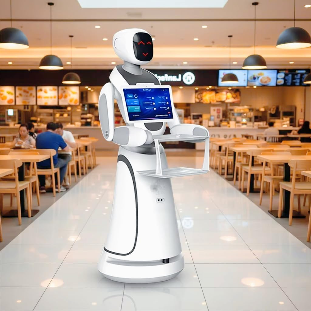 Restaurant Automation Robot Waiter with Smart Navigation and Delivery System, Commercial Food Delivery Robot AI Interaction, Autonomous Obstacle Avoidance
