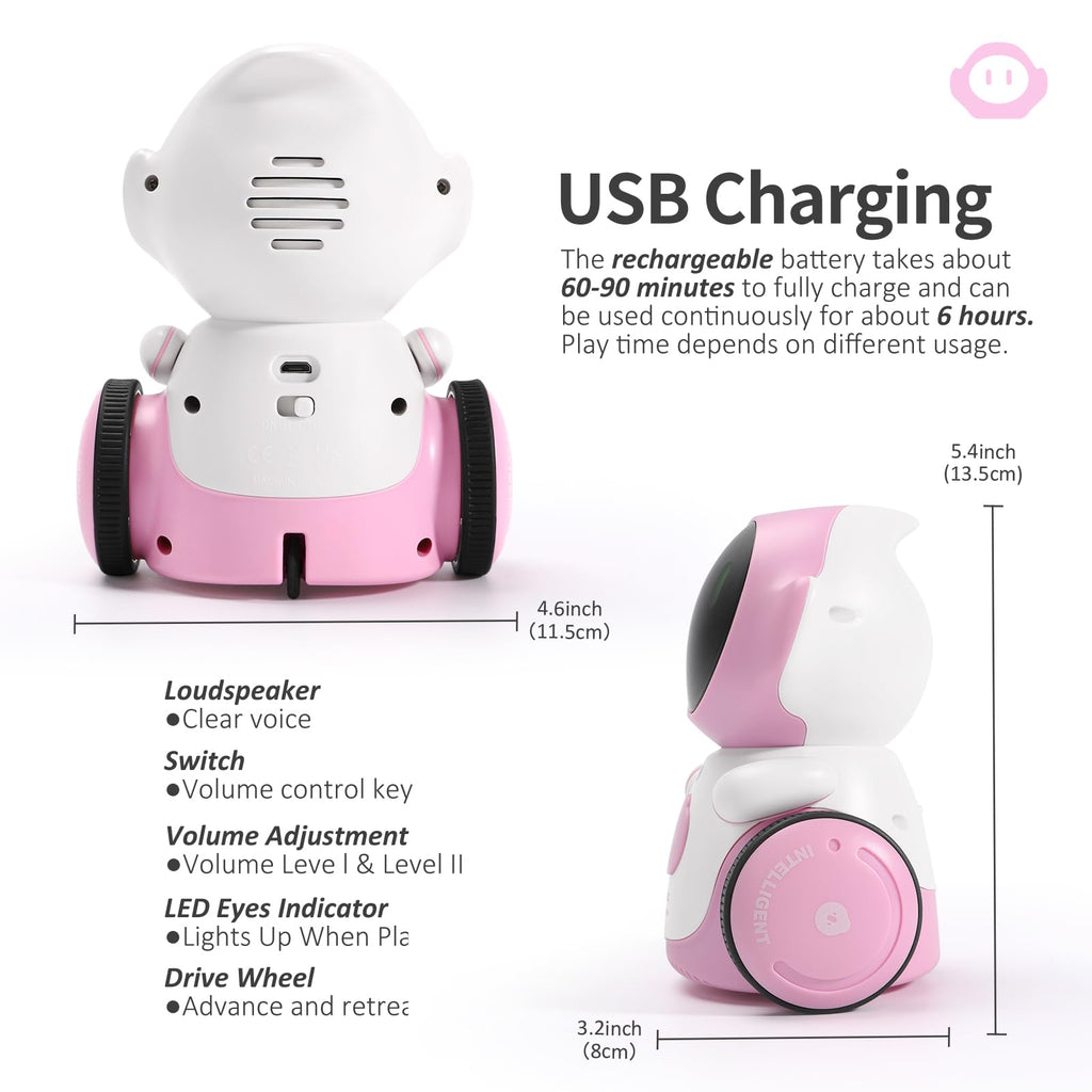 GILOBABY Interactive Robot for Kids Ages 3-8 – Rechargeable with Voice Control & Playback Mode – Educational Toy that Sings, Dances and Touch Control