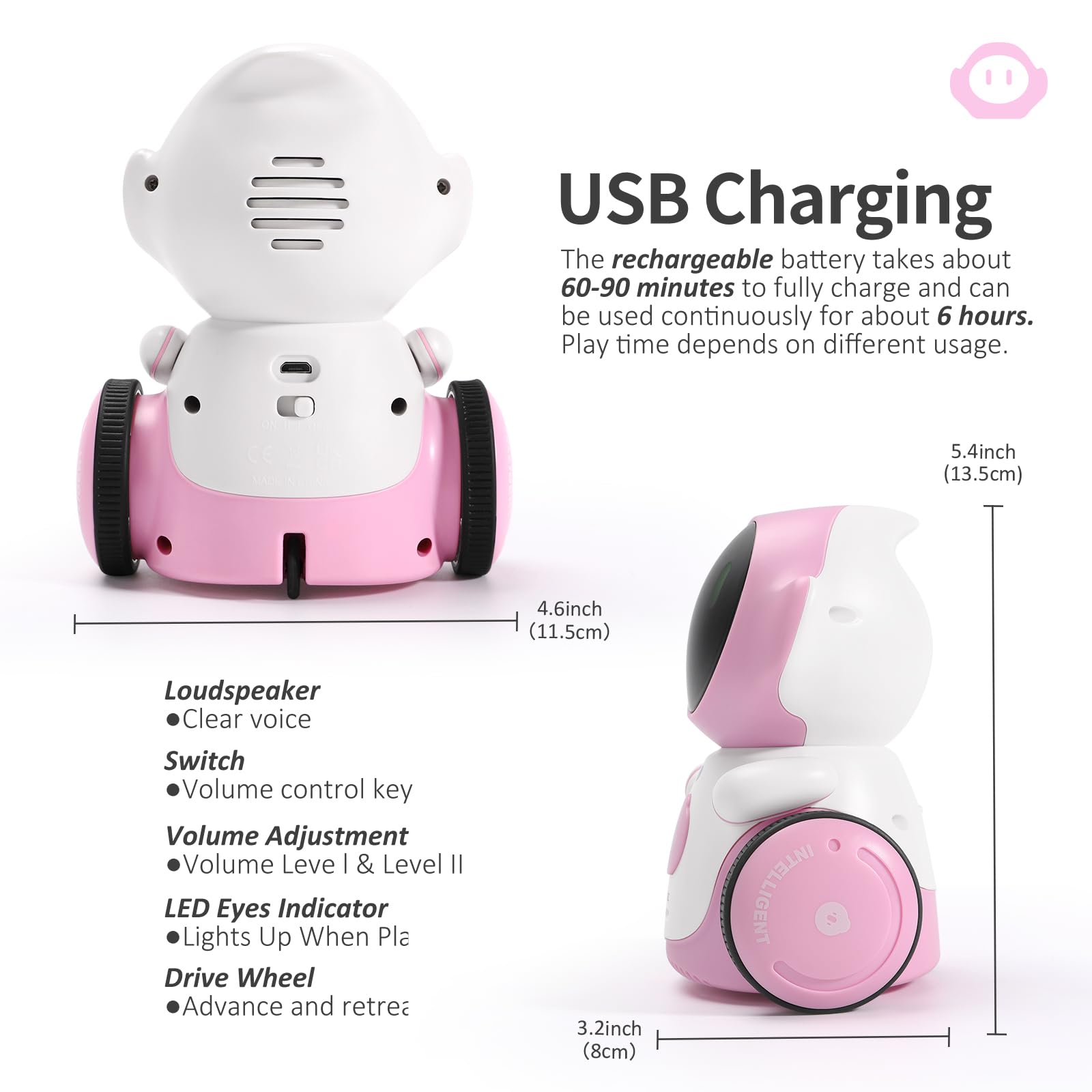 GILOBABY Interactive Robot for Kids Ages 3-8 – Rechargeable with Voice Control & Playback Mode – Educational Toy that Sings, Dances and Touch Control
