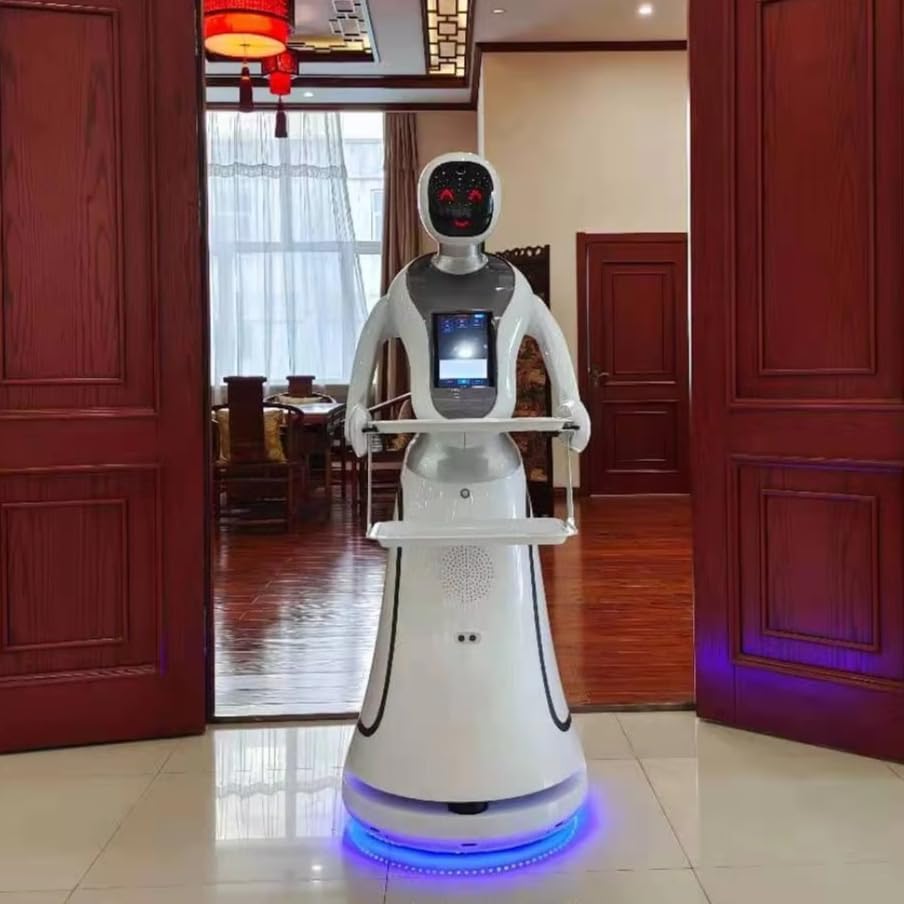 Commercial Restaurant Delivery Robot, Autonomous Food Delivery Robot with AI Voice Interaction, Navigation, Smart Restaurant Service Robots for Hotel Cafe Food Court Hospitality Business