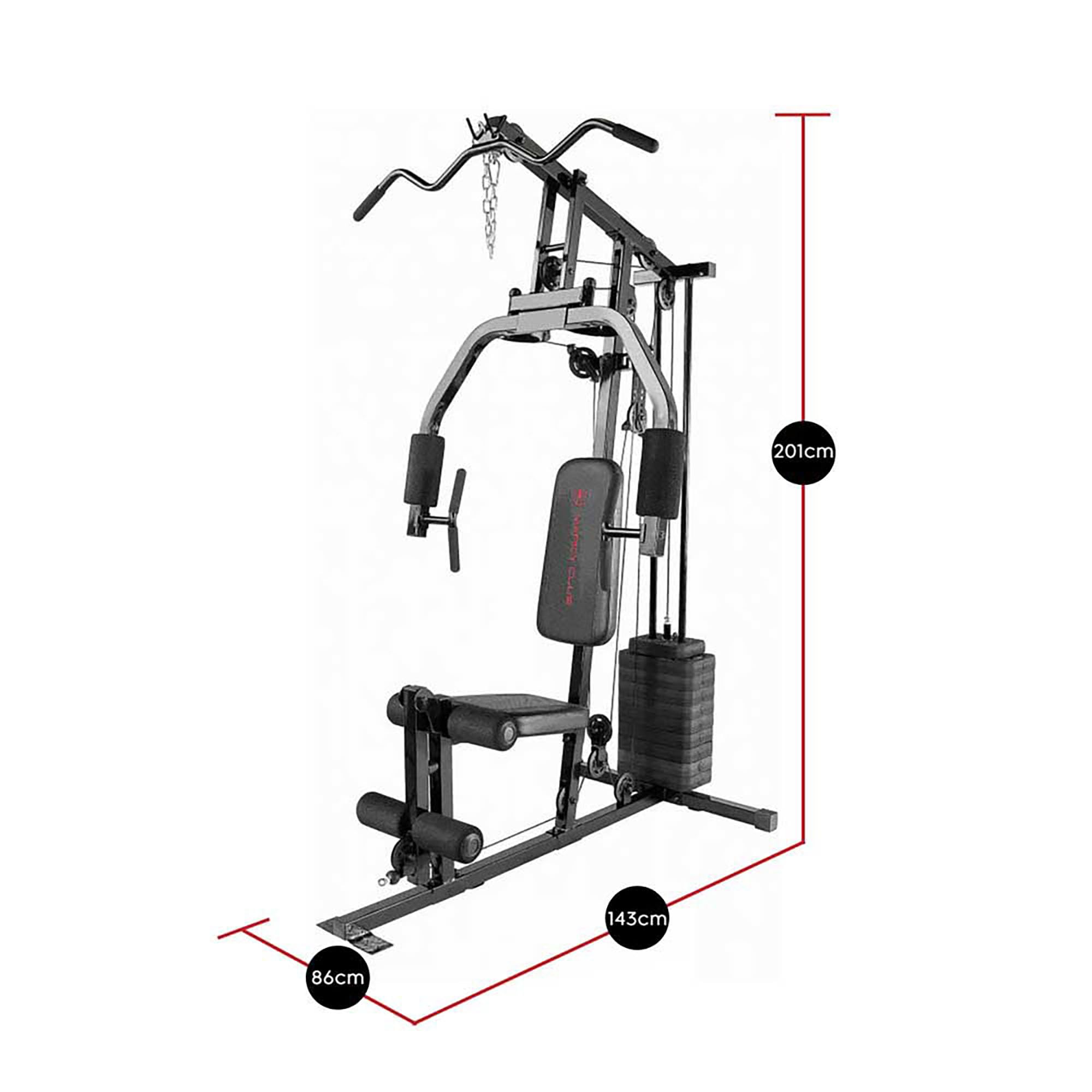 Marcy Multifunctional Workout Station 100lbs to 200lbs Stack Home Gym for Weightlifting and Bodybuilding