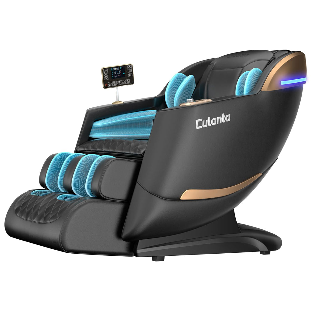 Culanta Massage Chair Full Body, Zero Gravity SL-Track Shiatsu Massage Recliner Chair with Body Scan, Airbags, Foot Rollers, Deep Yoga Stretch, Heating (U1-Brown)