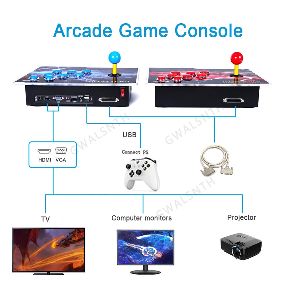 GWALSNTH 32000 in 1 Pandora Box 60S Arcade Game Console,1280X720 Display,Search/Save/Hide/Pause Games,Two Separate joysticks,1-4 Players …
