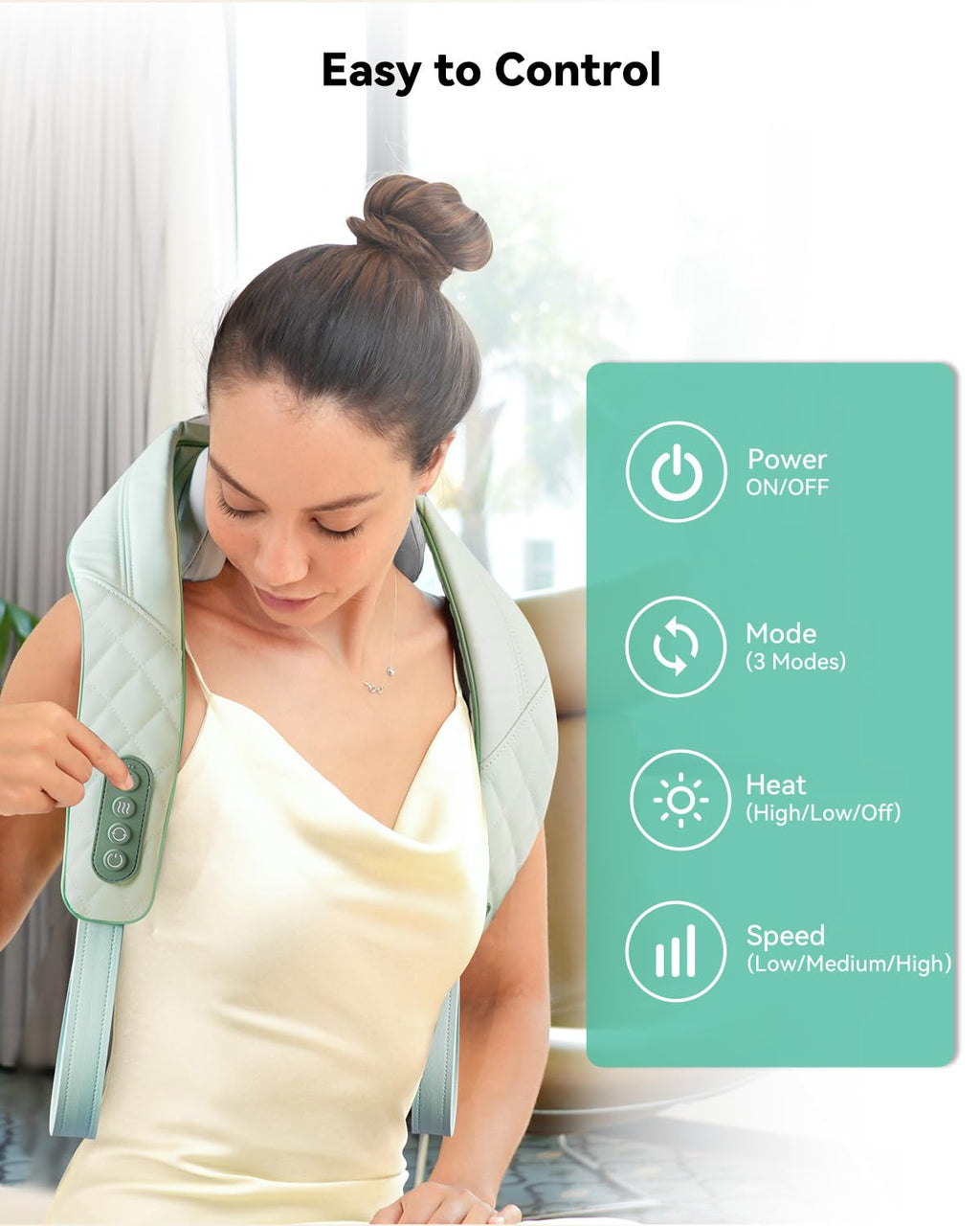 Snailax Cordless Neck Massager with Heat for Pain Relief Deep Tissue, 4D Kneading,Rechargeable Shiatsu Back Neck Massager for Neck, Shoulders Back，Gift for Father