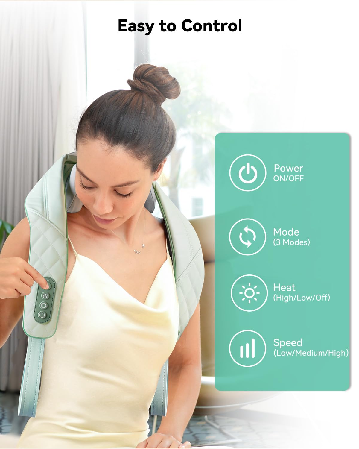 Snailax Cordless Neck Massager with Heat for Pain Relief Deep Tissue, 4D Kneading,Rechargeable Shiatsu Back Neck Massager for Neck, Shoulders Back，Gift for Father