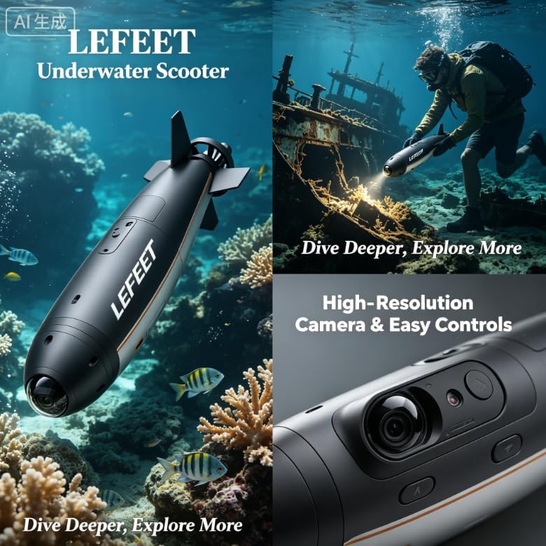 LEFEET Autonomous Underwater Vehicle for Seabed Inspections, High-Precision Marine Survey Drone with Sonar & Camera, Waterproof