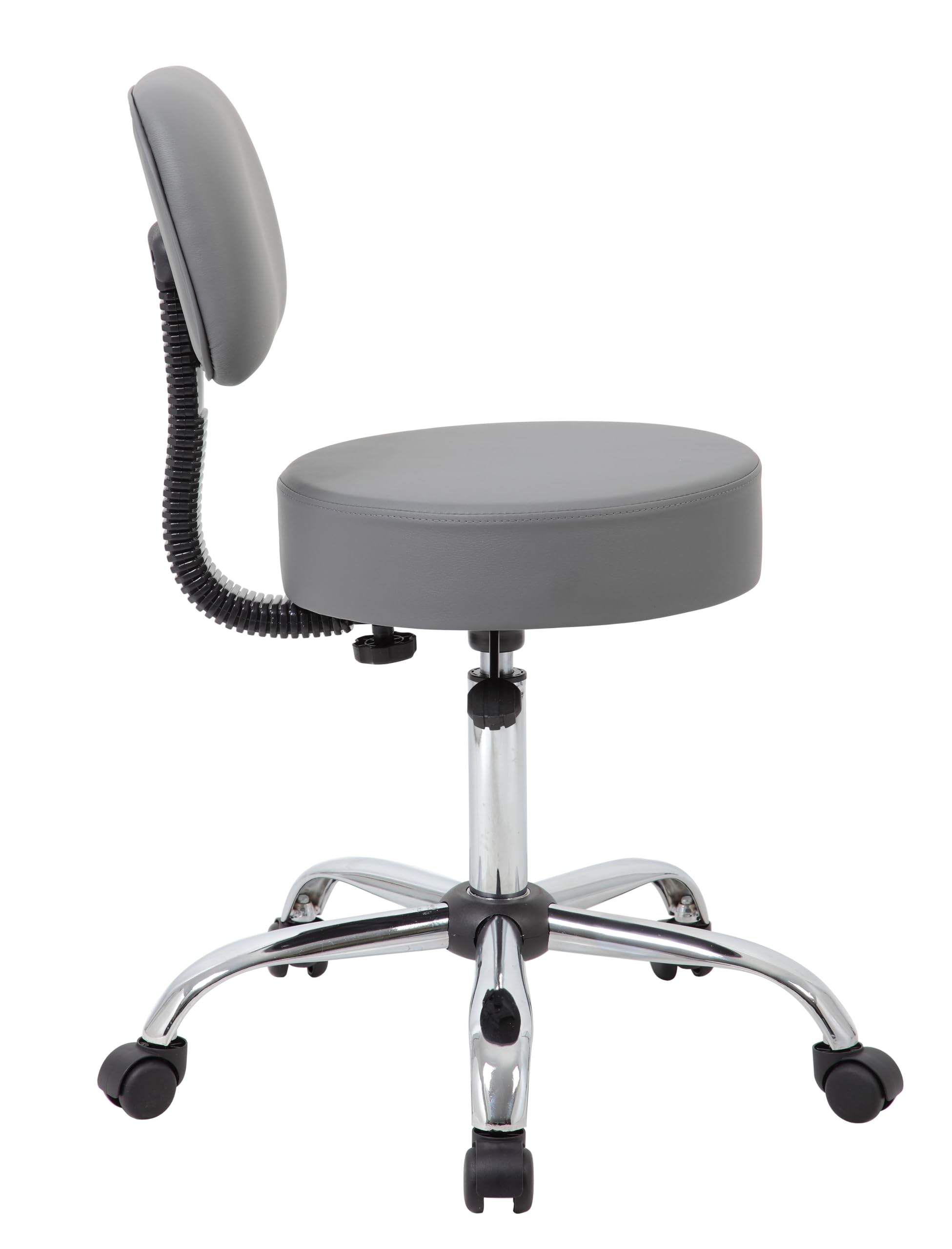 Boss Office Products Antimicrobial Vinyl Medical Spa Stool in Black