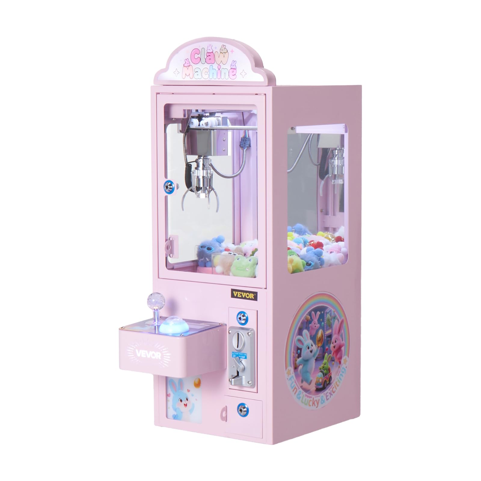 VEVOR Claw Crane Machine, Medium-Sized Arcade Game Machine with Claw + Grabber Double-Layer, Light & Sound, Toy Candy Grabber Prize Dispenser Vending Toy, for Commercial Home Cinema, Black Purple