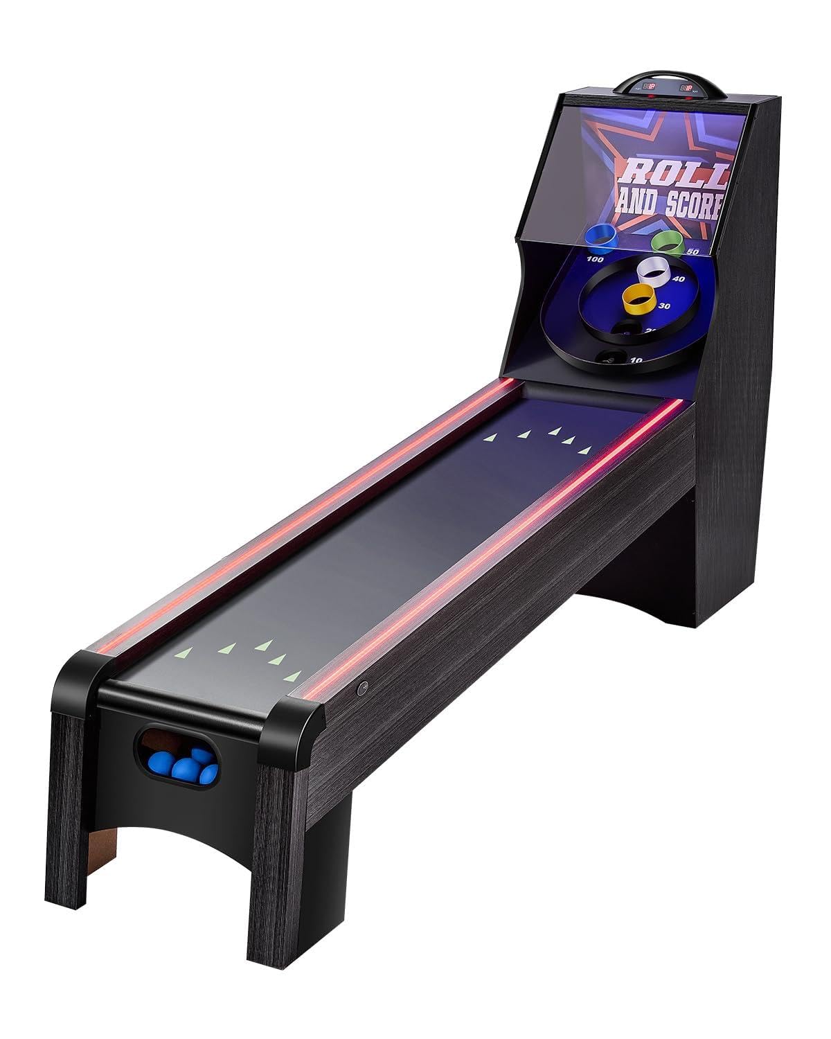 VEVOR Roll and Score Classic Arcade GameTable, Sky Ball Table Machine, LED ElectronicScorer & Track Lighting, Sound, Automatic BallReturn, Home Recreation Game Room