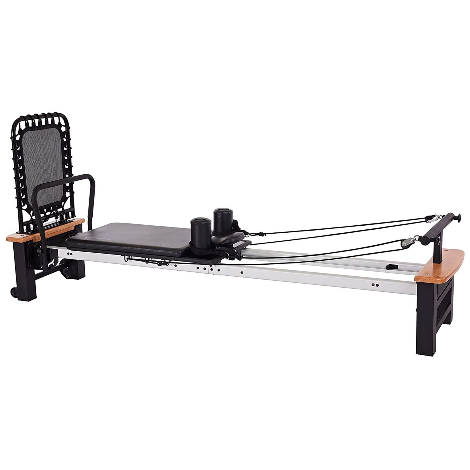 Stamina Products AeroPilates Board Reformer with Oak Wood Base – Studio Grade for Home Use with Cardio Rebounder, Adjustable Foot Bar, 4 Resistance Springs, and Workout DVD