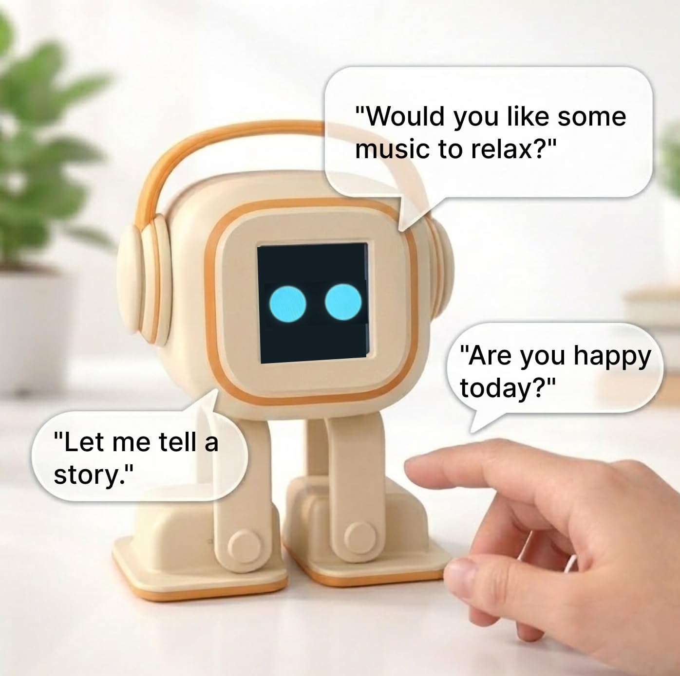 AI Chatbot | Emotional Interaction, Singing and Dancing, Emojis, Voice Control, Personalization, Companion, (Black)