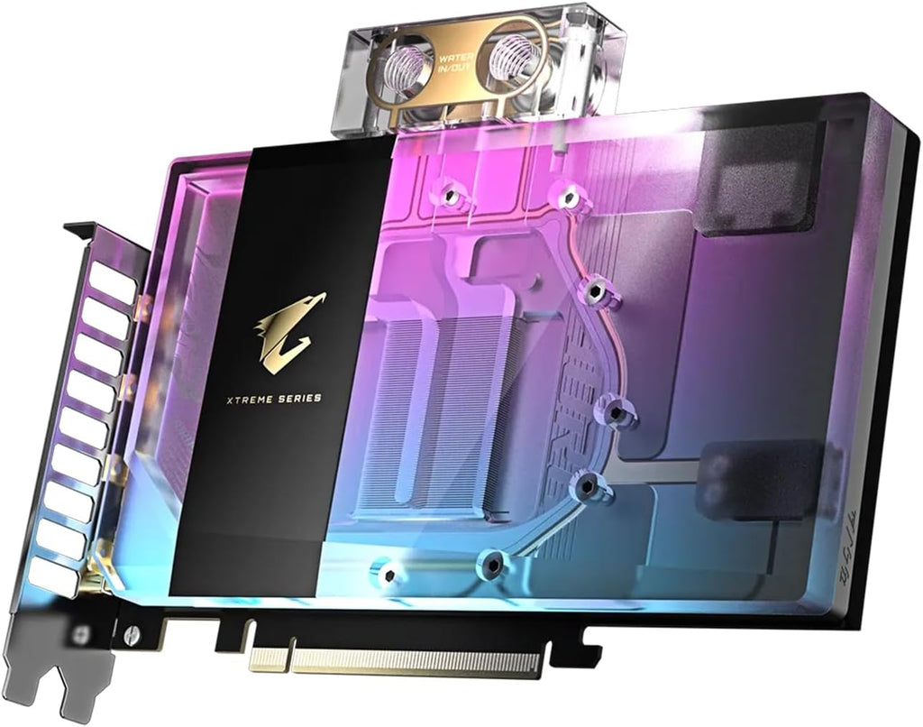 GIGABYTE AORUS GeForce RTX 5080 Xtreme WATERFORCE WB 16G Graphics Card, WATERFORCE Water Block Cooling System, 16GB 256-bit GDDR7, GV-N5080AORUSX WB-16GD Video Card