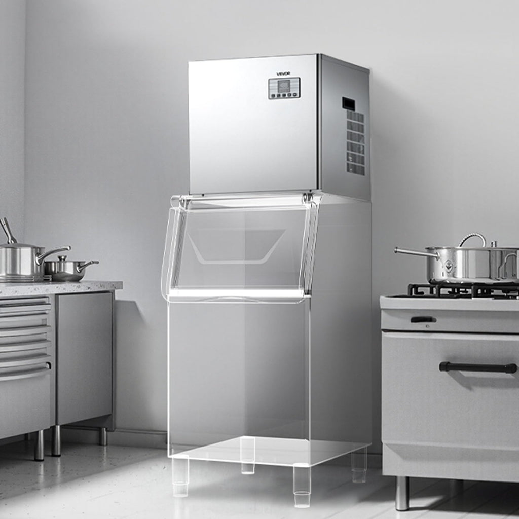 VEVOR Commercial Ice Maker Machine - Head, 300 Lbs/Day Stainless Steel Ice Machine with Scheduled Ice-Making, Self-Cleaning, Adjustable Thickness, Ideal for Restaurant Bar Cafe Hotel - Head Only