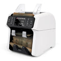 NUCOUN Mixed Denomination Money Counter Machine,Mixed Value Bill Counter and Sorter,with Reject Pocket,Multi Currency Note Counter,Counterfeit Detection 2 CIS/UV/MG/IR,4 inch Touch Screen,SN Record