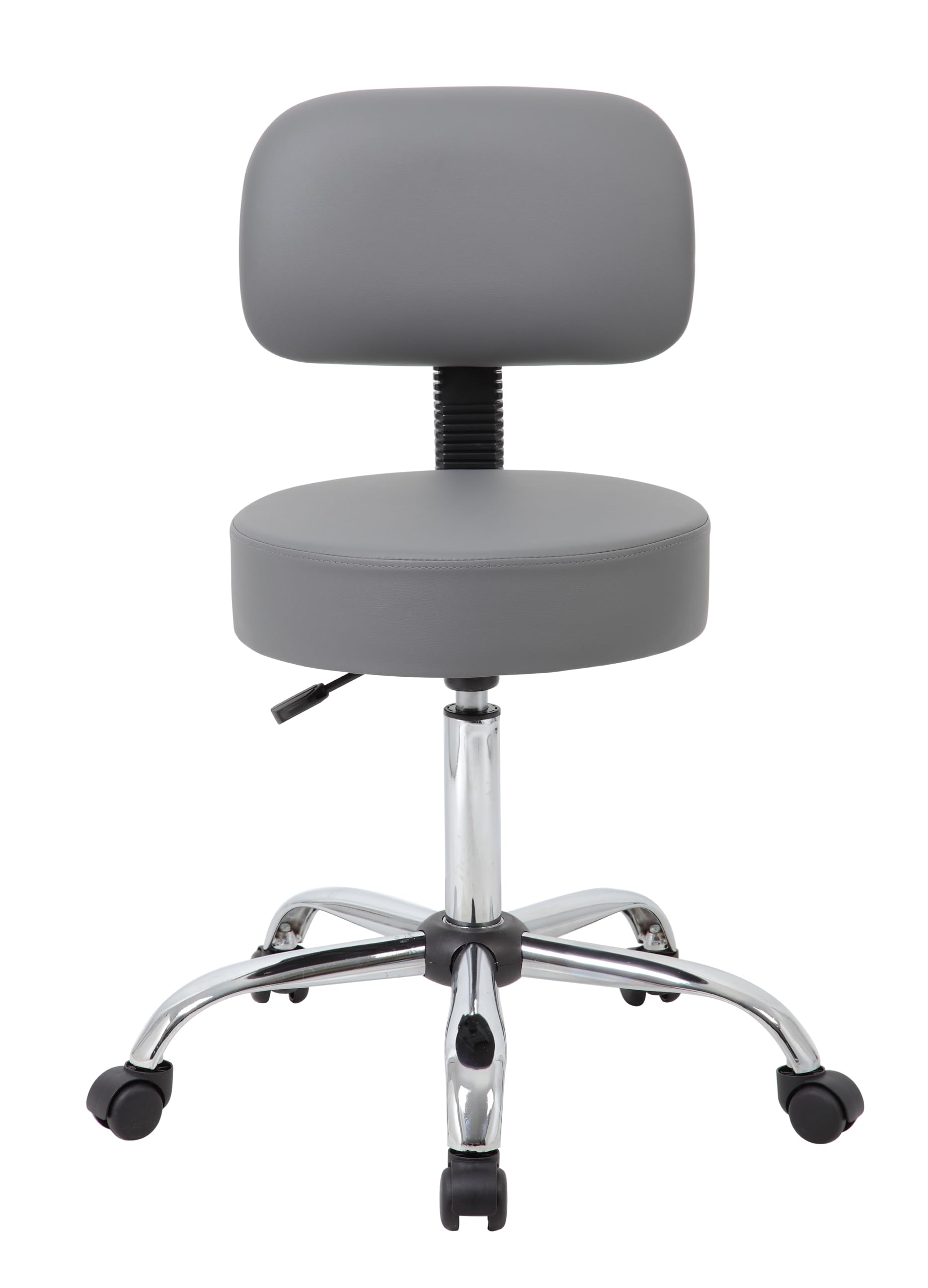 Boss Office Products Antimicrobial Vinyl Medical Spa Stool in Black