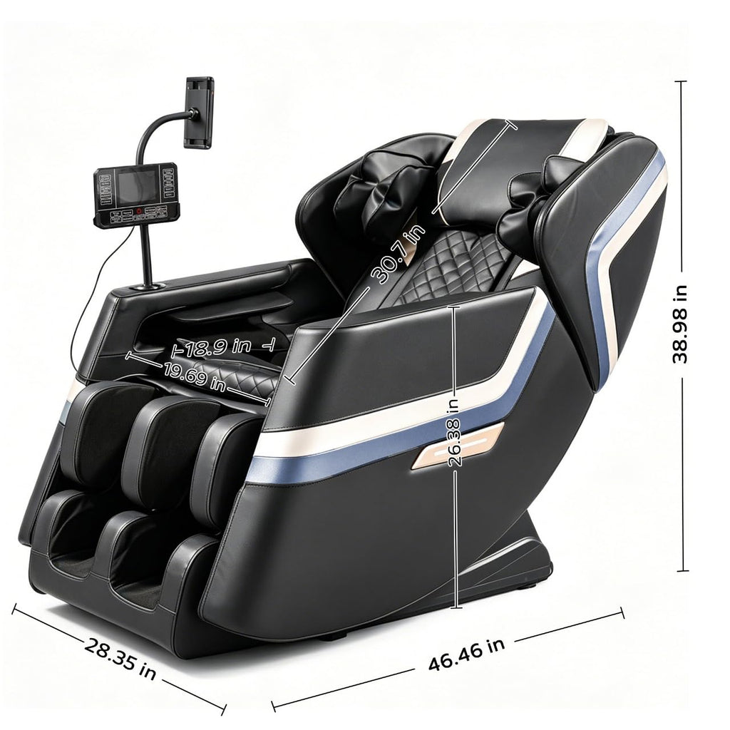 2026 Massage Chair Full Body, Zero Gravity Massage Recliner Chair with Auto Modes, 8 Fix Point Rollers, Airbag, Foot Massage, Touch Screen Controller, Deep Yoga Stretch, Heating Function
