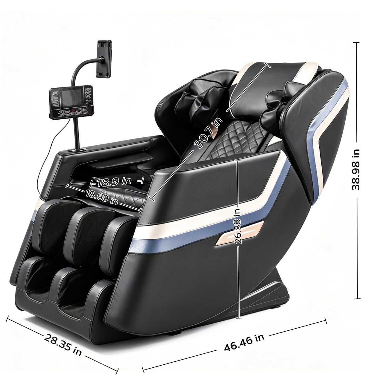 2026 Massage Chair Full Body, Zero Gravity Massage Recliner Chair with Auto Modes, 8 Fix Point Rollers, Airbag, Foot Massage, Touch Screen Controller, Deep Yoga Stretch, Heating Function