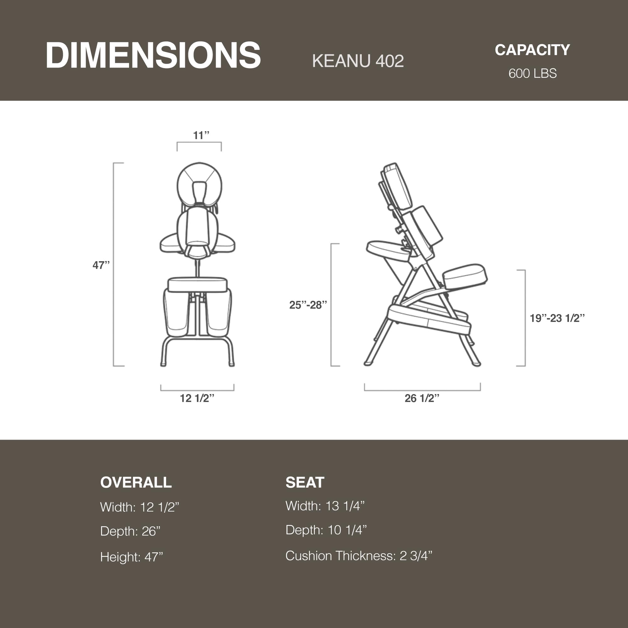 Aluminum Light-Weight Adjustable Folding Portable Travel Massage Chair with Backpack 402 Keanu (Black)