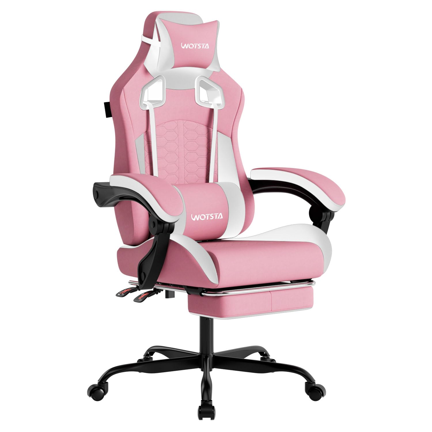 Gaming Chair with Massage,Ergonomic PC Gaming Chair with Footrest Comfortable Headrest and Lumbar Support, High Back, 300LBS (Grey)