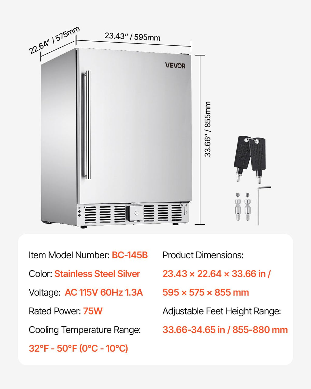 VEVOR Back Bar Cooler, 11.8 Cu. Ft Counter Height Beverage Refrigerator, Commercial Display Fridge w/ 2 Glass Doors, LED Lighting, Shelves, Fan Cooling Beer Wine Cooler for Pub, Merchandiser, Office