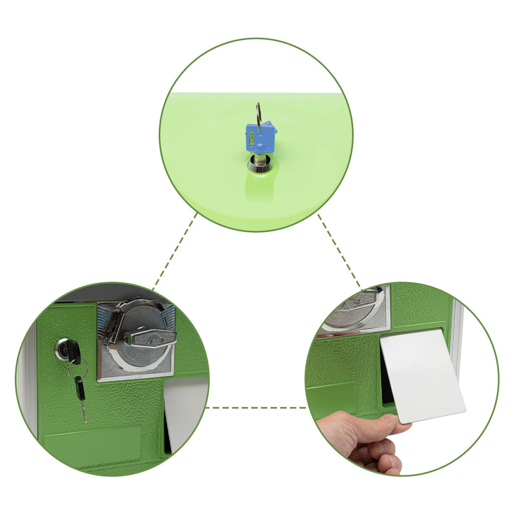 PERFERATE 25 Cents Coin Operated Vending Machine Commercial Gumball Machine for 1.8"-2" Balls Toy Capsule Vending Machines Gashapon Machines for Retail Stores Shopping Mall, 20" H (Green)