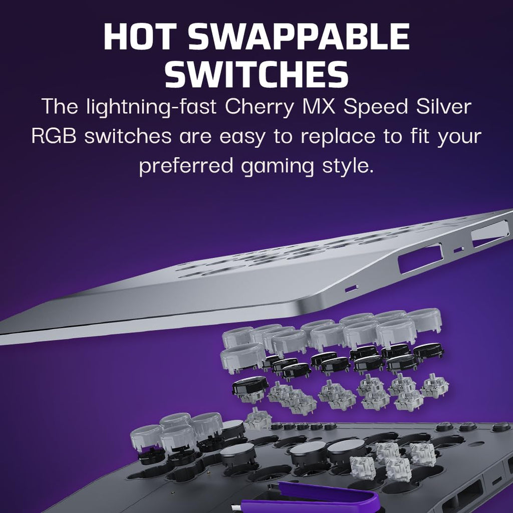 Turtle Beach Victrix Pro KO Leverless All Button Fight Stick for PlayStation 5, Officially Licensed PS5|PS4, Windows 10/11 PC, Customizable eSports Tournament Ready Controller, Arcade Controller, Gray