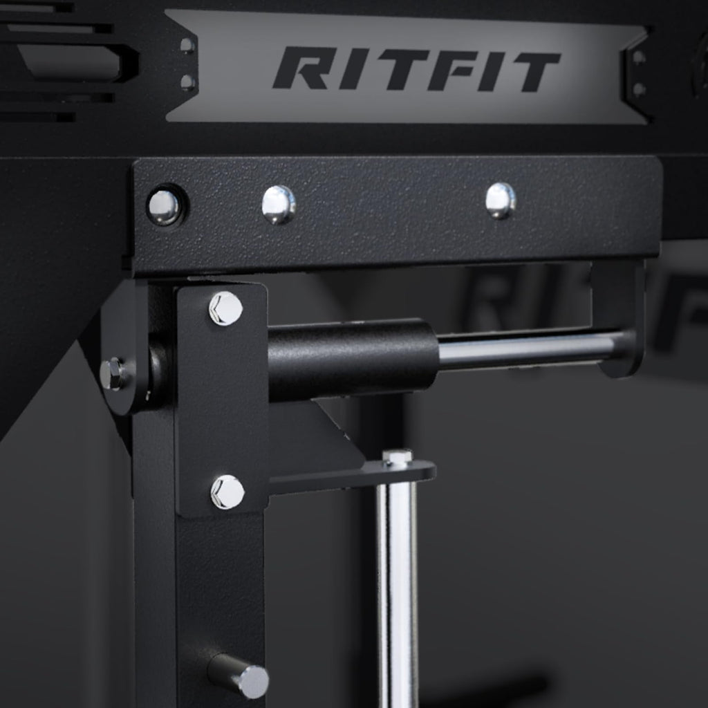 RitFit M2 3D Smith Machine & 286.6LB Built-in Weight Stack with Cable Crossover System, All in One Functional Trainer & Power Cage, 16 Adjustment Holes, 6 Storage Pegs for Full-Body Home Gym