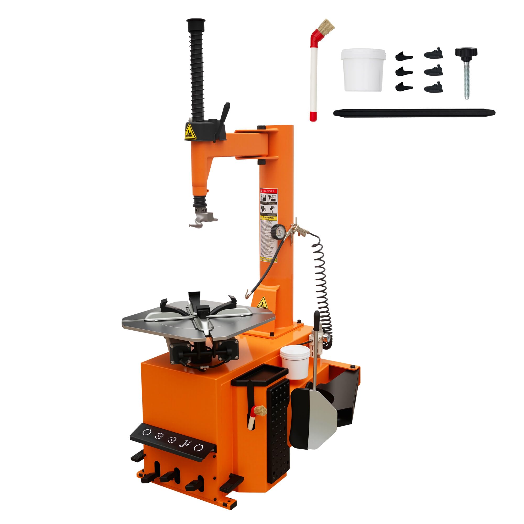 Albott 2HP Tire Changer Machine, 110V Heavy-Duty Wheel Changer for 10"–24" Rims, Outside Clamp 10"–20" Inside Clamp 12"–24", Tire Mounting and Demounting Tool for Home Garage & Auto Shop