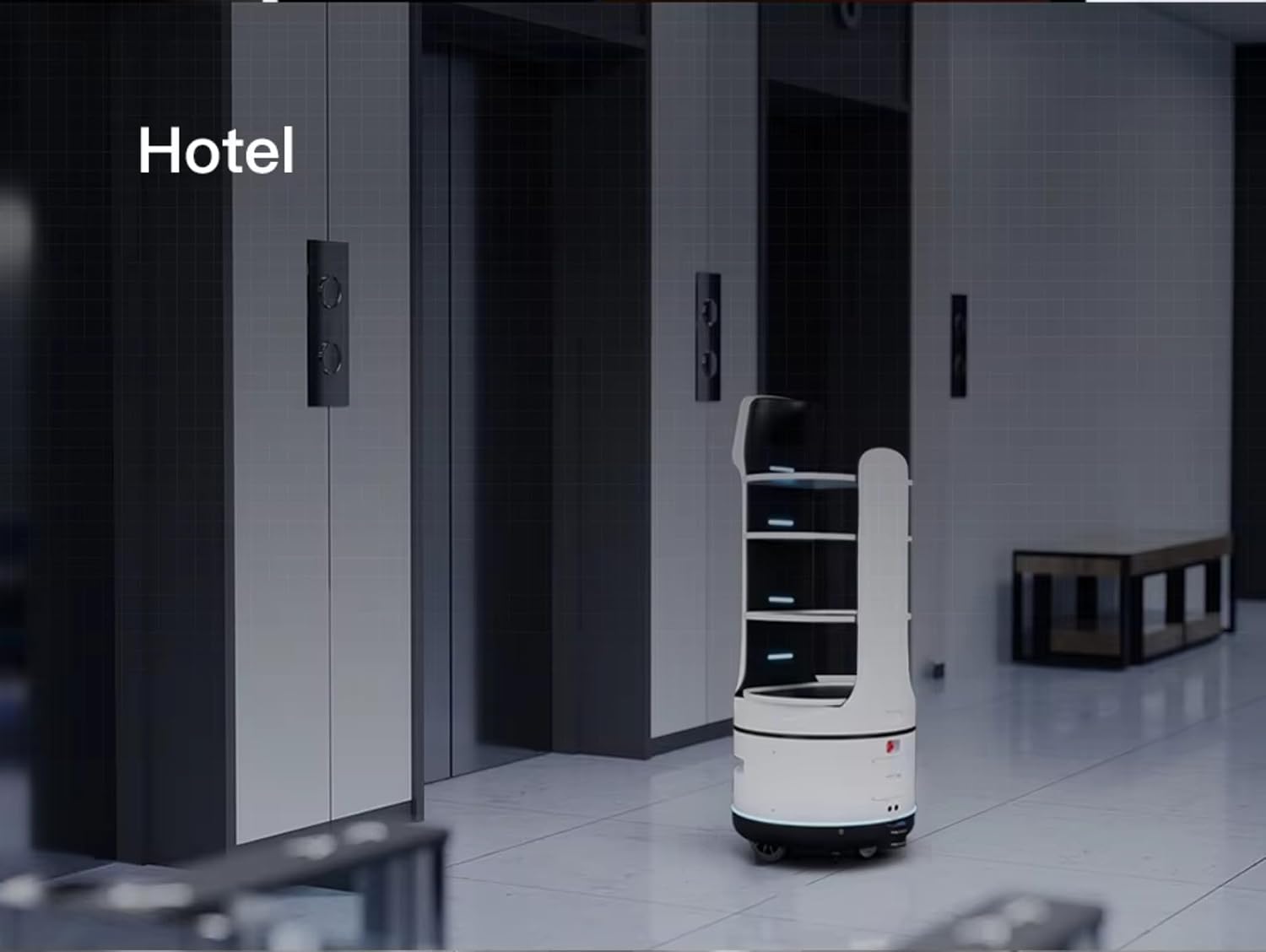 Interactive Restaurant Waiter Robot – Autonomous Food & Drink Delivery, Elevator Control, Large Tray Capacity, Self-Charging, Contactless Commercial Meal Server, Multi-Robot Coordination