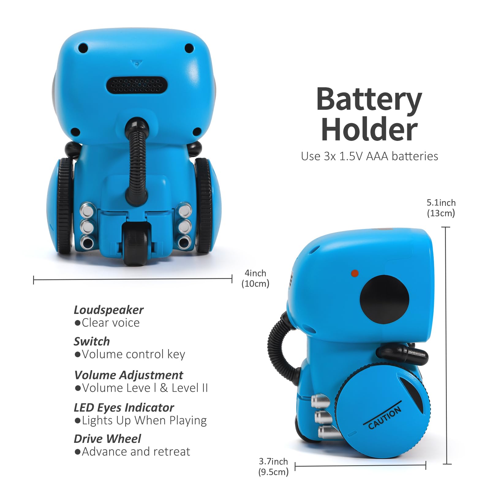 GILOBABY Interactive Talking Robot for Boys, Smart Toy with Touch Control, Playback Mode, Dancing, Singing, Educational Gift for 3-7 Year Old Kids (Blue)