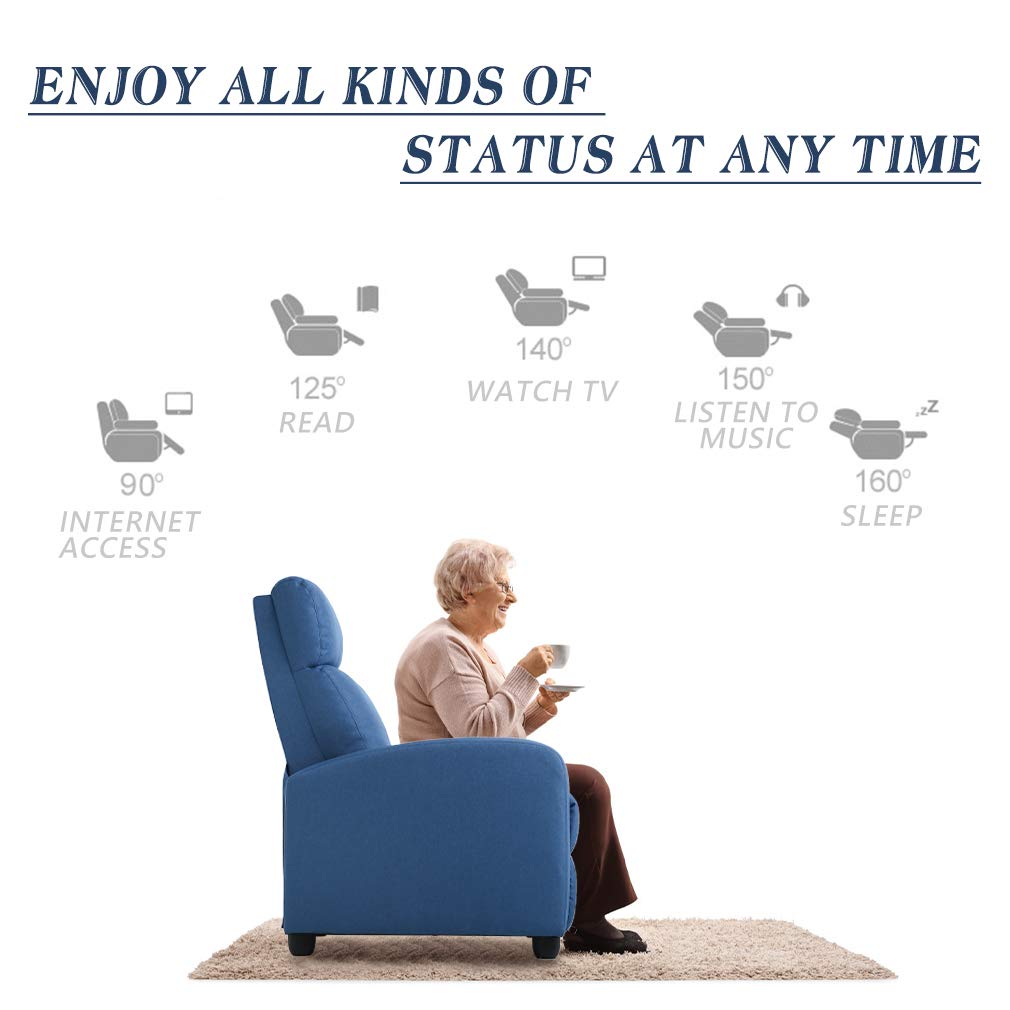 BestMassage | Recliner Chair | with 2 Point Massage Function | Pu Brown | with Lumbar Support, Adjustable Push Back, Footrest & Padded Seat | Easy Assembly | for Living Room, Home Theatre