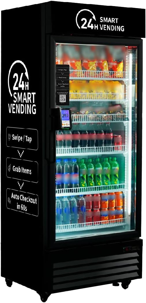 HAHA Smart AI Vending Machine for Business, Multi-Item Combo Vending with APP Management & Cashless Payment, Refrigerated Beverage US620-528 Bottles