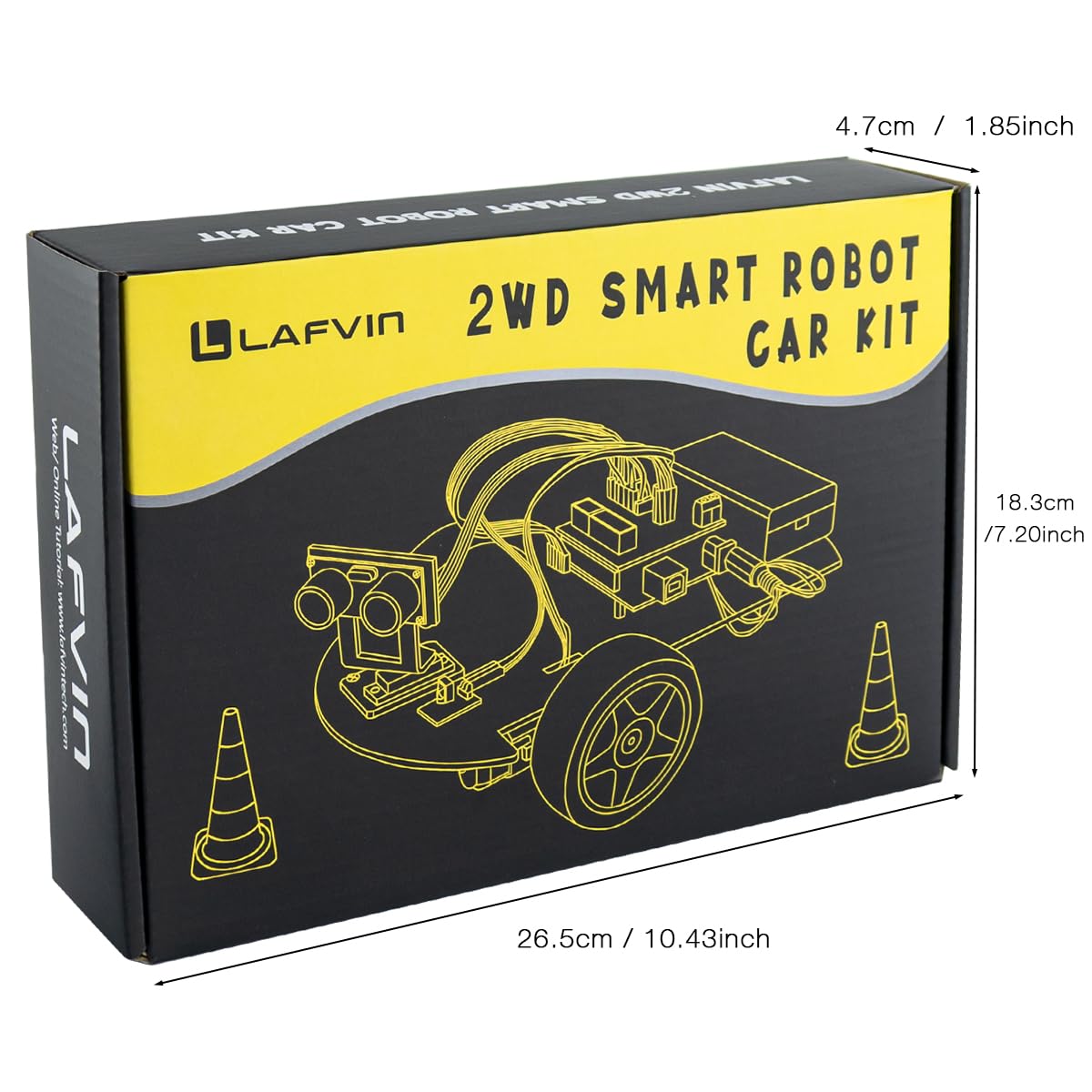 LAFVIN 2WD Smart Robot Car Kit with R3 Board, Ultrasonic Sensor, L298N Motor Driver, IR Remote Control, Obstacle Avoidance STEM Educational DIY Kit for Beginners