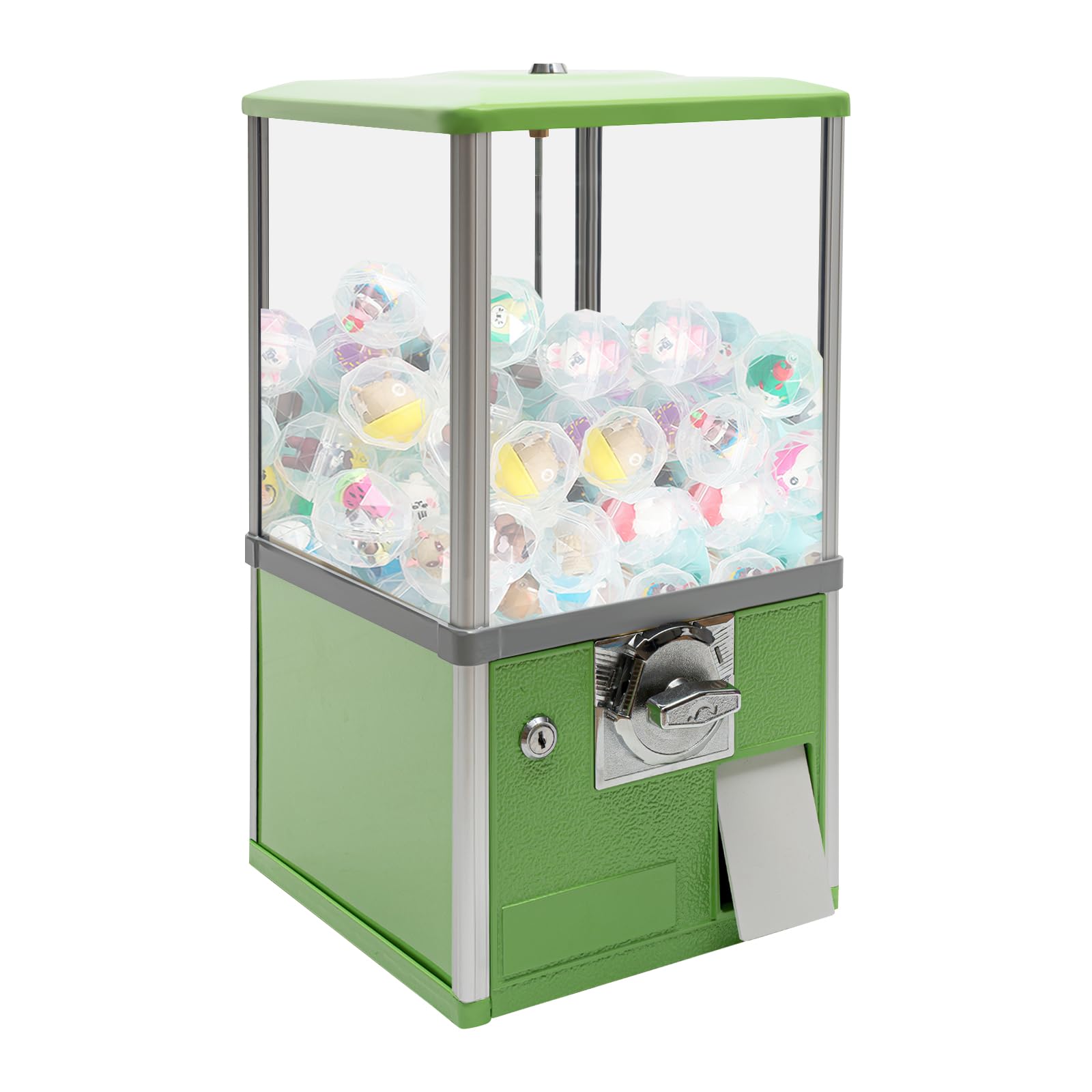 Vending Machines, 25 Cents Coin Operated Vending Machine Commercial Large Capacity Gumball Machine Capsule Toys Vending Dispenser Vending Machine for Amusement Parks, Retail Stores (White)