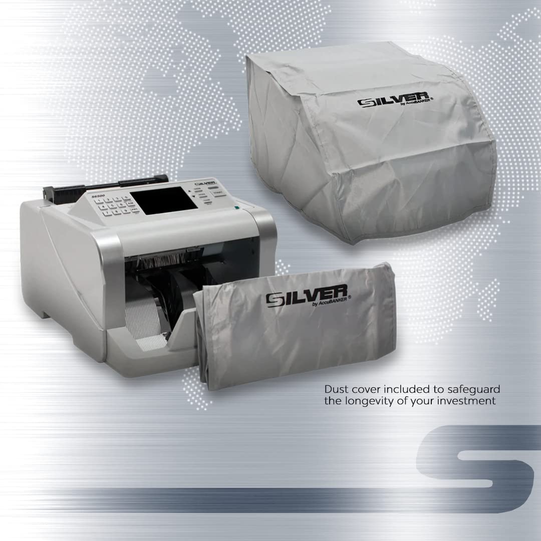 USD EUR CAD GBP MXN Money Counter Machine, Quick Mixed Denomination Bill Counter, Counterfeit Detection UV/MG/IR/DD/MT/DBL/HLF/CHN, with Printer Included, S6500