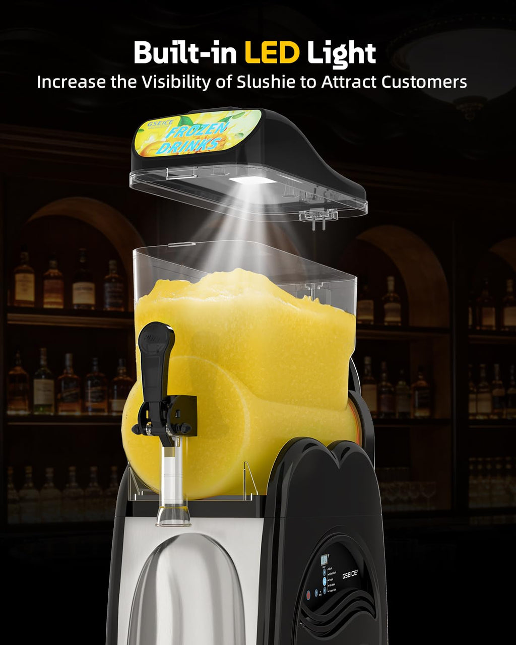 30L Commercial Slushie Machine, 2 Tank Margarita Machine, 80 Grande Cups Slushy Machine with Auto Clean, 8 Gal LED Frozen Drink Machine for Business, Mobile Bar, Party, Restaurant, 800W Fast Cooling