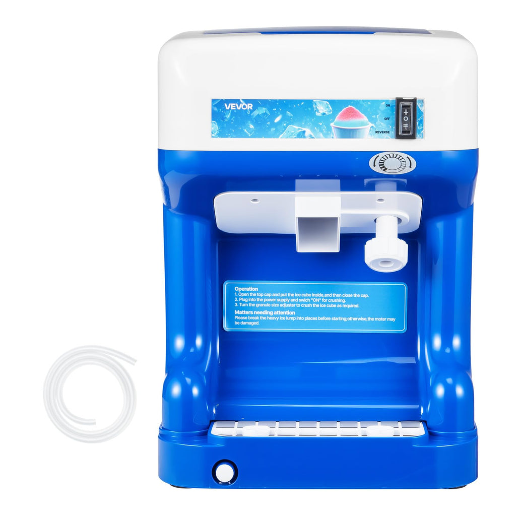 VEVOR Ice Shaver Machine Electric Snow Cone Machine, 265 LBS/H Shaved Ice Machine 250W Ice Crusher Triple Blades Tabletop Shaved Ice Maker with Adjustable Fineness for Home and Commercial Use