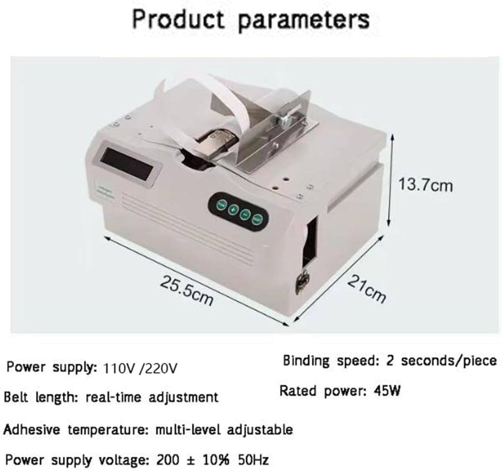Fast Cash Wrapping Machine, Automatic Banknote Wrapping Machine, Desktop Banknote Wrapping Machine with LCD Display, for Finance and ATMs