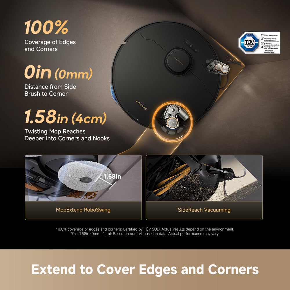 DREAME Matrix10 Ultra Robot Vacuum and Mop, Multi-Mop Switching, 3.14inch Obstacle Clearing, 30,000Pa Suction, Self Empty&Refill, Self-Cleaning, 100% Detangling, 240+ Obstacle Avoidance, Voice Control