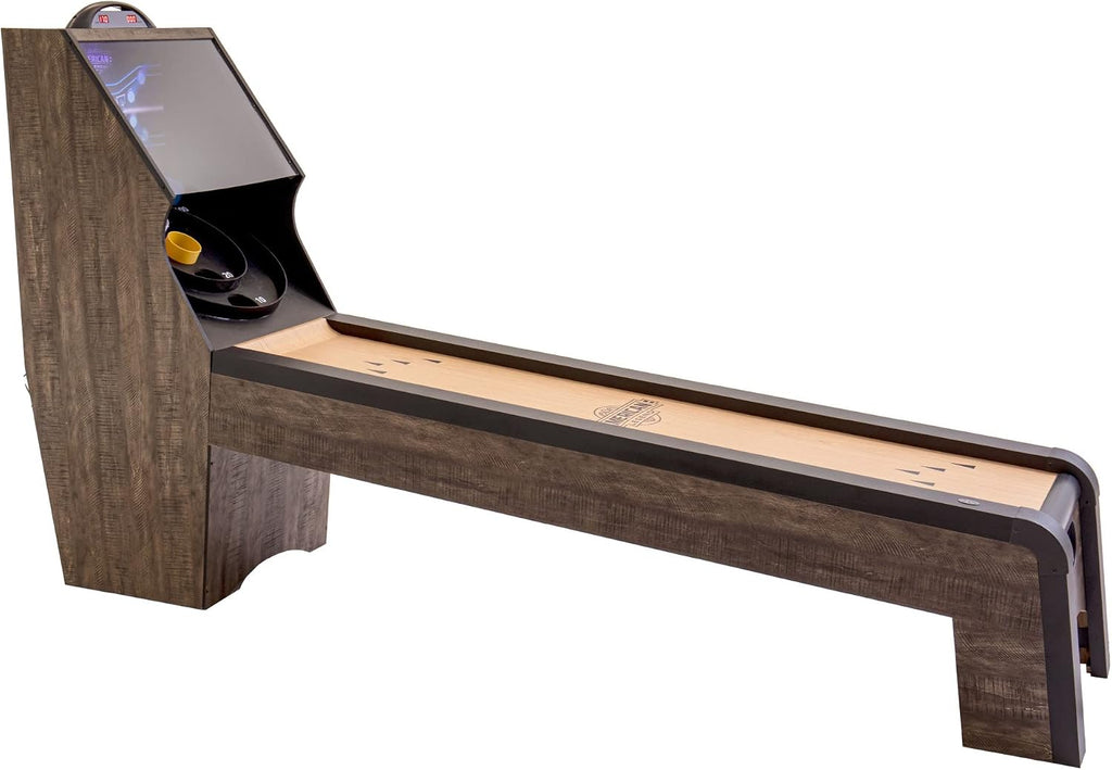 American Legend 9’ Arcade Speedball Game with Electronic Scoring, Automatic Ball Return, LED Lighting & 4 Game Balls, Walnut Finish