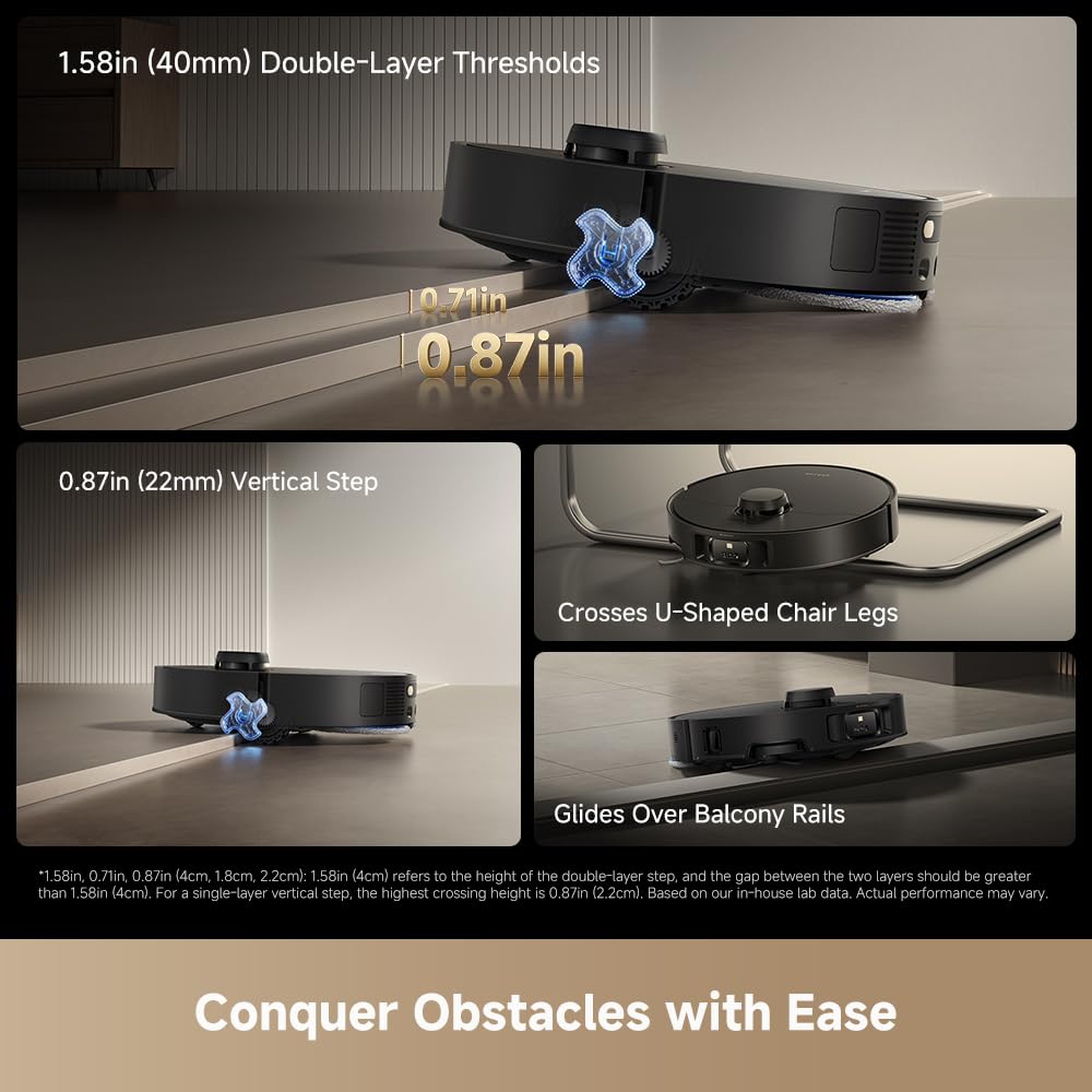 DREAME Matrix10 Ultra Robot Vacuum and Mop, Multi-Mop Switching, 3.14inch Obstacle Clearing, 30,000Pa Suction, Self Empty&Refill, Self-Cleaning, 100% Detangling, 240+ Obstacle Avoidance, Voice Control