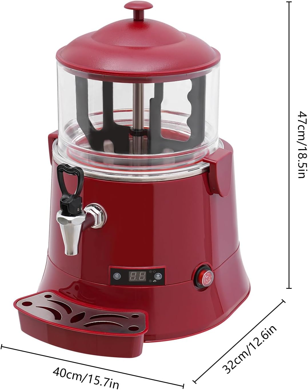 5L Commercial Hot Chocolate Maker Machine, 400W Chocolate Cocoa Beverage Maker Dispenser, 86-194℉ Intelligent Temperature Control, Electric Hot Beverage Dispensers for Cocoa, Milk, Coffee, Juice